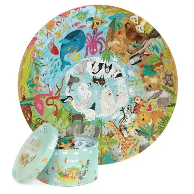 Boppi - Dierenpuzzel - rond formaat - 150 stuks