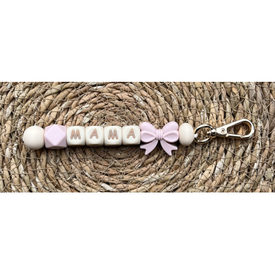 Sleutelhanger Mama roze-strik