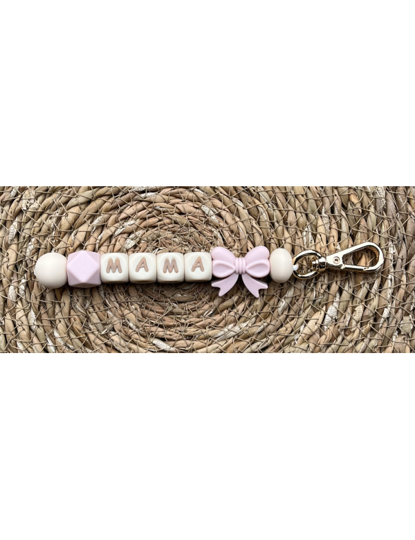 Sleutelhanger Mama roze-strik