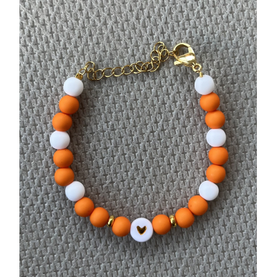 Armband oranje - hart