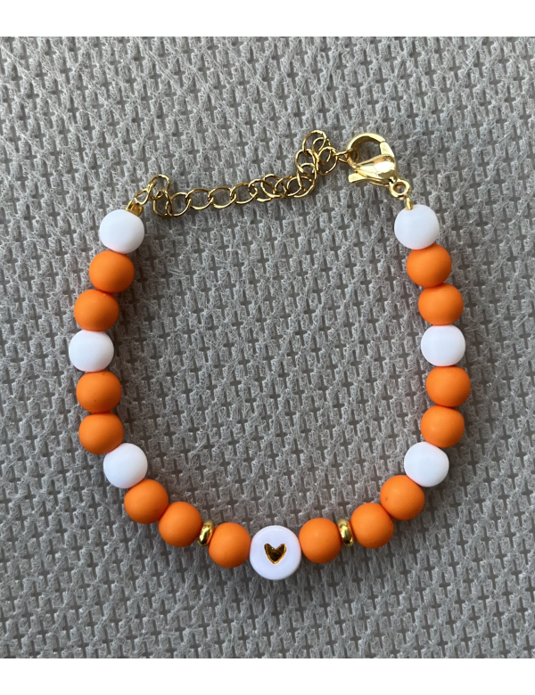 Armband oranje - hart