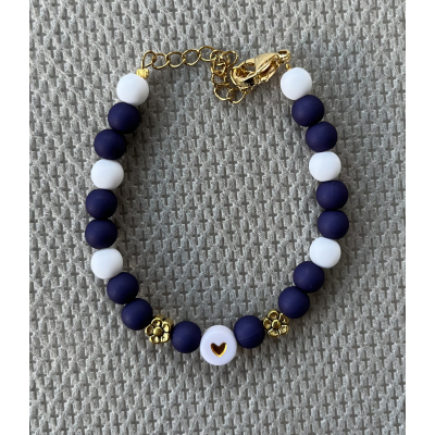 Armband donkerblauw - hart