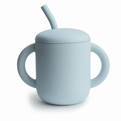 Drinkbeker met rietje Powder Blue