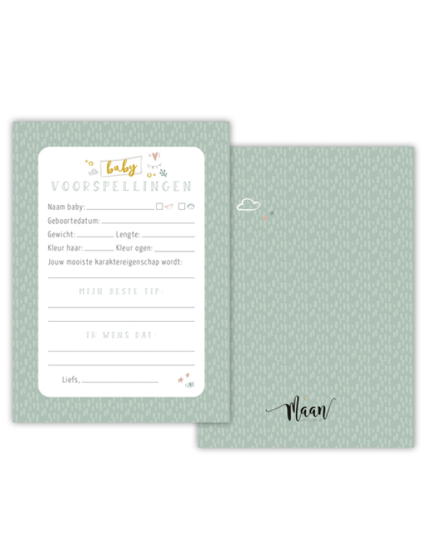 Mijn babyshower invulkaarten (30stuks) mint Mijn babyshower invulkaarten (30stuks) mint