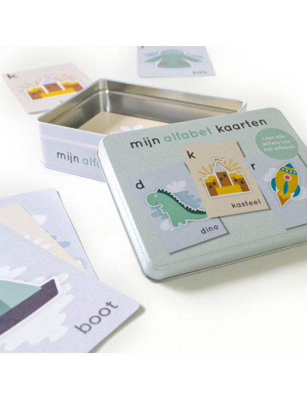 Mijn alfabetkaarten in blik - Set Pien Mijn alfabetkaarten in blik - Set Pien