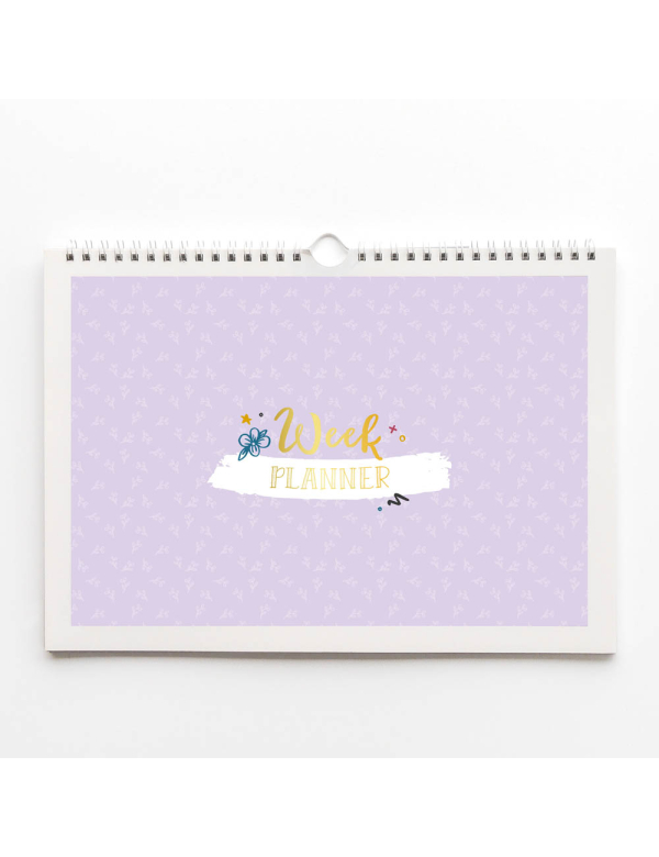 Weekplanner incl. stickervel - Universe - Lila