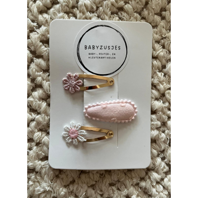 Speldje 3cm Roze Bloem