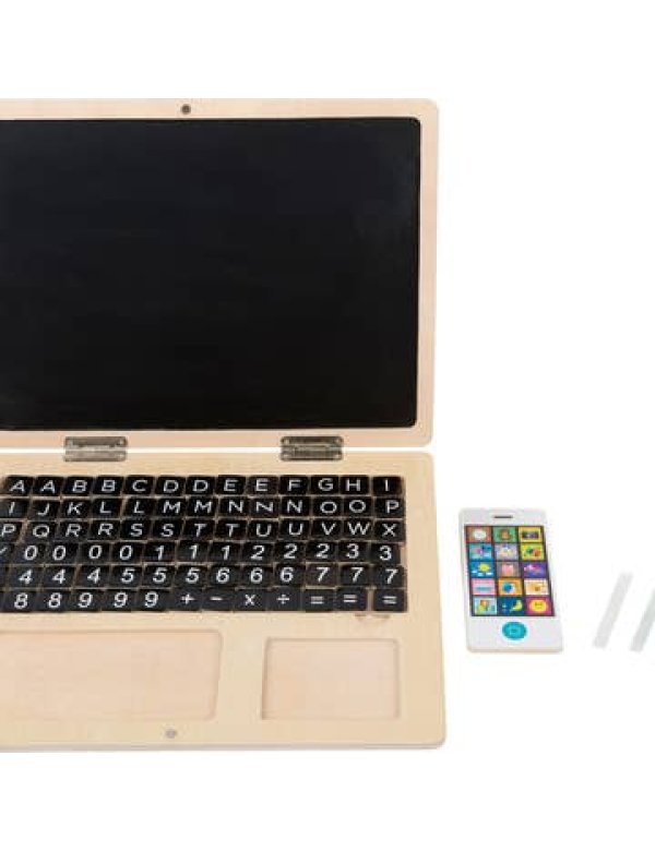 Houten laptop met magneetbord - Hout