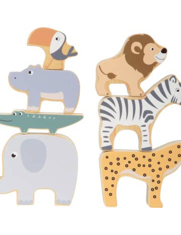 Stapeldieren Safari - motorisch speelgoed - hout