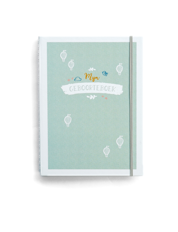 Mijn geboorteboek/kraambezoekboek - mint - Universe collectie