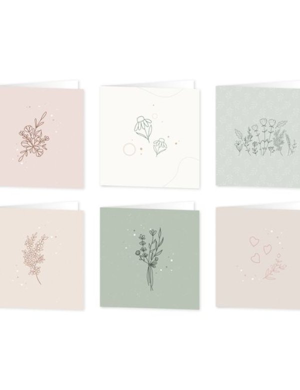 Wenskaarten blanco - set van 6 - incl enveloppen - eclipse