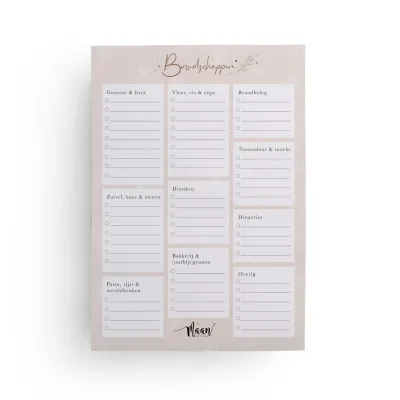 Boodschappenlijstje A5 - Eclipse - beige - 50 vel