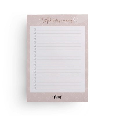Notitieblok A5 - to do lijst - Eclipse nude - 50 vel