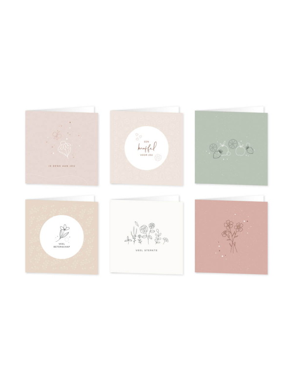 Wenskaarten beterschap - set van 6 - incl enveloppen - Eclipse Wenskaarten beterschap - set van 6 - incl enveloppen - Eclipse