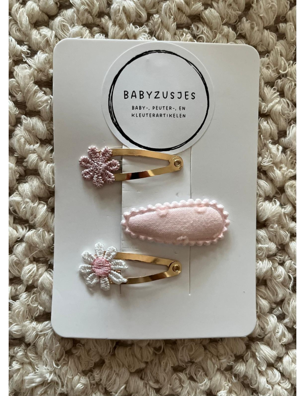 Speldje 3cm Roze Bloem