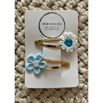 Speldje 5cm Madelief Blauw