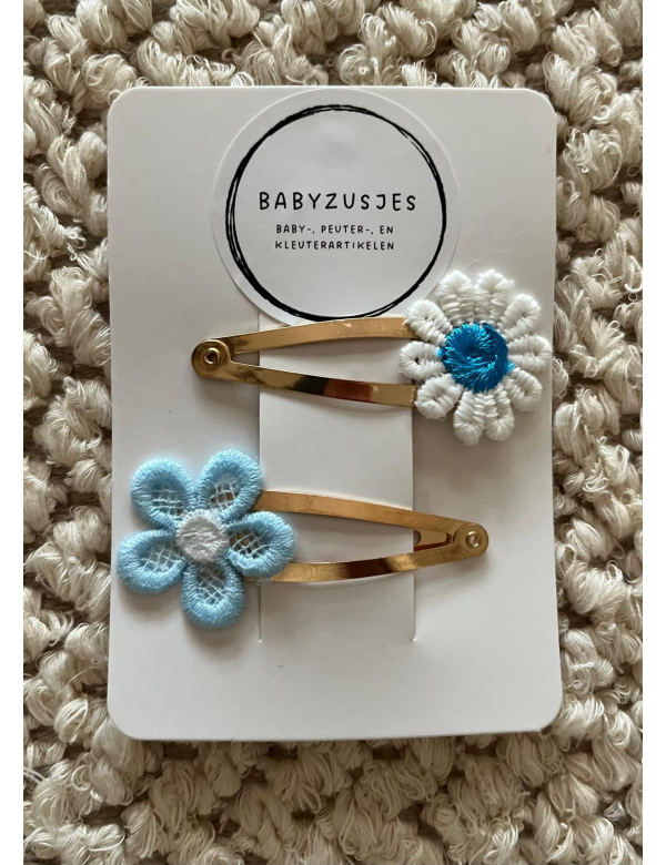 Speldje 5cm Madelief Blauw